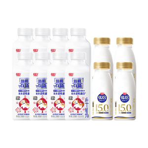 淘秒光明新鲜牧场240ml*8瓶+优倍5.0超鲜185ml*4瓶 低温鲜奶