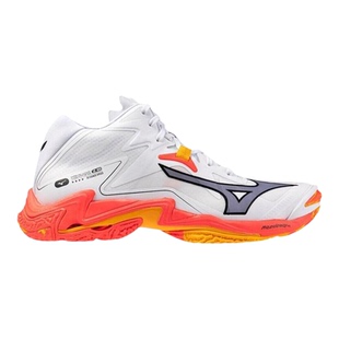 代购Mizuno美津浓男士排球鞋缓震支撑防滑耐磨白色橙色红色中帮