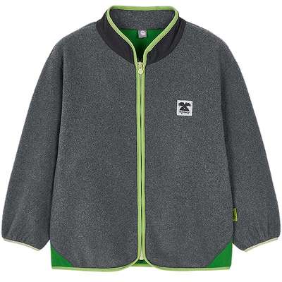 [暖芯配]woobaby儿童双面摇粒绒外套男童女童抗静电保暖夹克上衣