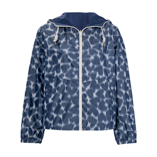 HONRN/红人桑蚕丝混纺双面穿抽绳连帽短款外套女春秋HJ11OS493