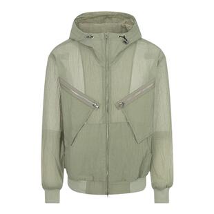 RANRA 春季橄榄绿色男士休闲轻薄连帽款外套银泰百货