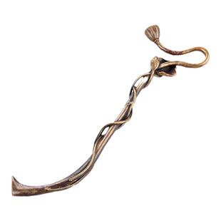 莲藕壶叉复古壶夹铁壶盖叉纯铜配件手工茶道壶置物架铜壶盖夹摆设