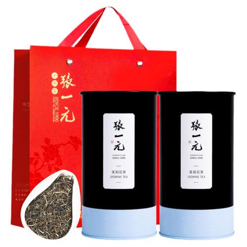张一元茶叶八窨特级浓香型茉莉雪峰200g（100g*2罐）横县茉莉花茶