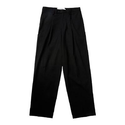 刺绣玫瑰宽松直筒裤西装裤休闲裤