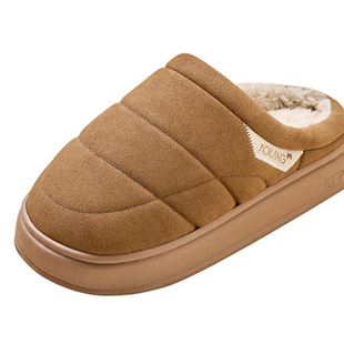 奥康棉鞋男士秋冬季室内家居防滑保暖厚底加绒包跟防水棉拖鞋外穿