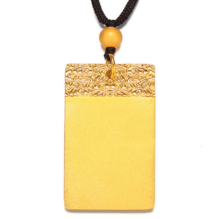 平安无事牌金包银9999黄金色仿真吊坠男女款安康祥云款不掉色项链