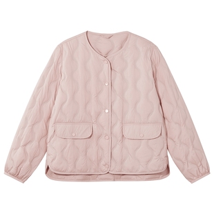 热风女士轻薄羽绒服外套2025年冬季新款圆领羽绒服叠穿内搭上衣