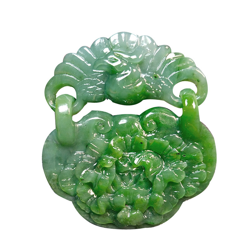 配证书包邮天然和田玉碧玉吊坠