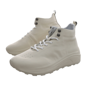 2021春 设计师无痕工艺机能小白鞋 头层小牛皮 软底高帮老爹鞋男