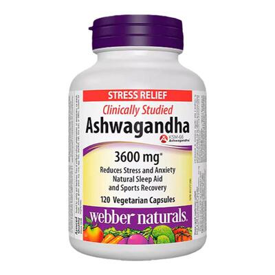 加拿大直邮Webber印度人参南非醉茄精华胶囊3600mg 120粒天然睡眠