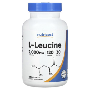 Nutricost L-亮氨酸膳食补充剂胶囊肌耐力支持运动表现训练后修复