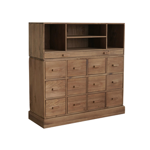 润家家居原木风多功能组合柜实木斗柜中药柜抽屉柜收纳边柜储物柜