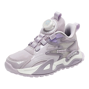 巴布豆童鞋女童鞋子2025秋冬新款皮面防水儿童老爹鞋女孩运动鞋子