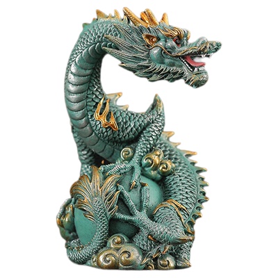 青砂石茶桌摆设瑞兽祥龙盘珠摆件