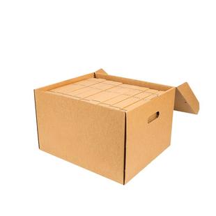 1个装档案专用箱会计凭证收纳箱大容量无酸牛皮纸瓦楞纸箱办公用品文件A4档案袋盒大号档案箱文件盒保管存储