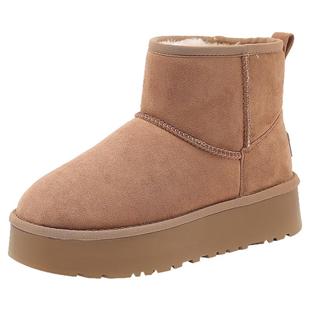 大东雪地靴女款2025新款冬季厚底防滑雪地棉鞋加绒加厚保暖面包鞋