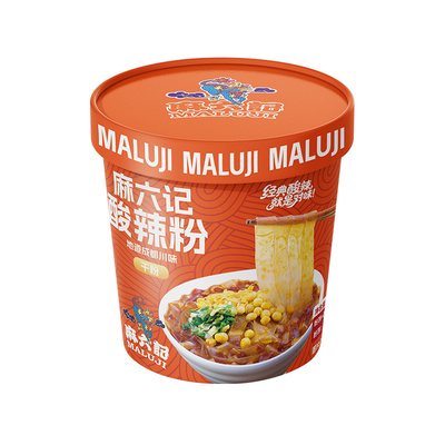 麻六记酸辣粉宽粉干粉151g桶装冲泡即食方便速食粉丝食品