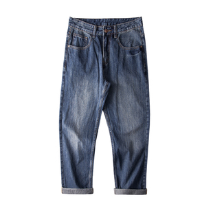 三十六街美式复古水洗牛仔裤男直筒宽松大码秋冬新款阔腿休闲裤子