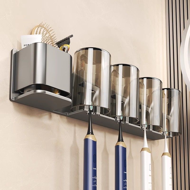 新品 牙刷置物架免打孔刷牙杯漱口杯架壁挂式卫生间家庭牙缸牙具