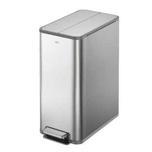EKO垃圾桶家用客厅脚踏式脚踩不锈钢双开盖厨房大容量垃圾桶45L