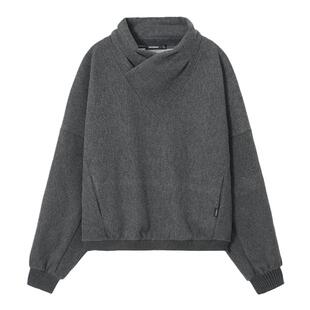 【700G毛呢料】Unvesno(UN)抗皱挺括极简套头保暖御寒秋呢绒卫衣