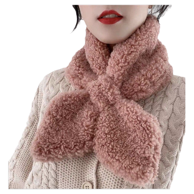 新款毛绒围巾冬季交叉围脖脖套