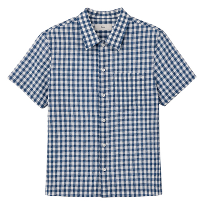 Dunst【智柚zeee.u同款】26夏家居服式翻领格纹短袖衬衫UDSH6B133