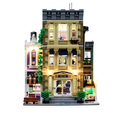 街景警察局灯饰积木拼装世界乐高