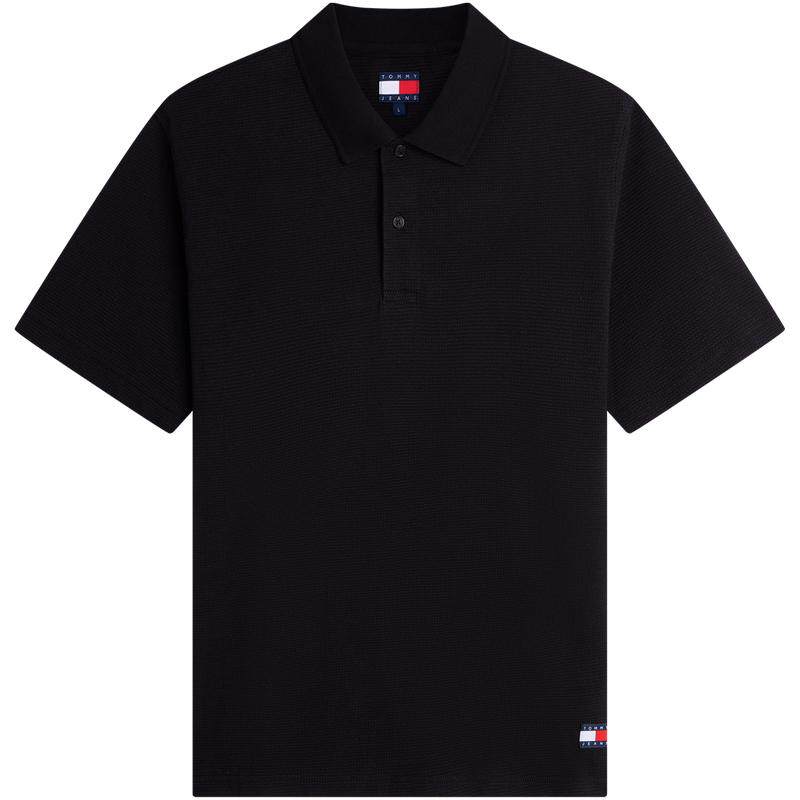 Tommy男装华夫格肌理短袖POLO衫