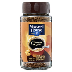 英国进口麦斯威尔金咖啡速溶冻干无蔗糖纯黑咖啡粉提神90g瓶装