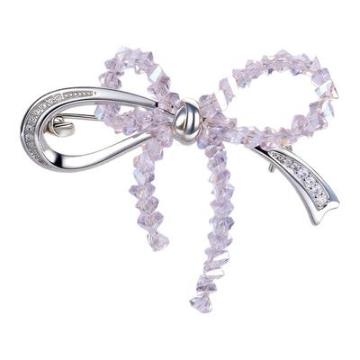 Cercoo/奢蔻蝴蝶心结系列胸针轻奢配饰手工编织璀璨水晶胸花别针