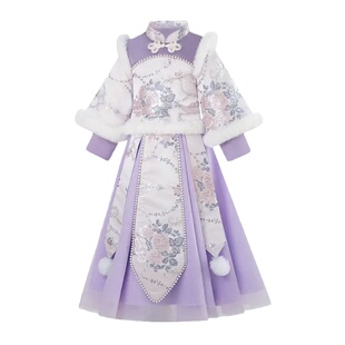 女童汉服秋冬款2026新款儿童古风唐装女孩古装拜年服中国风过年服