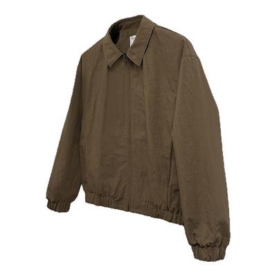 老钱风复古教练夹克肌理锦棉混纺