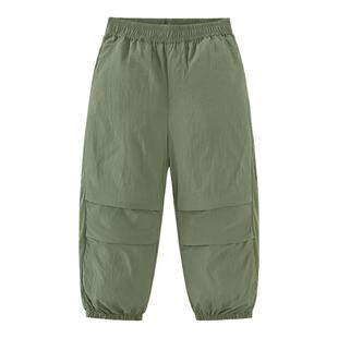 迷你巴拉巴拉男童长裤儿童透气轻薄防蚊裤子凉感网眼伞兵裤2026夏