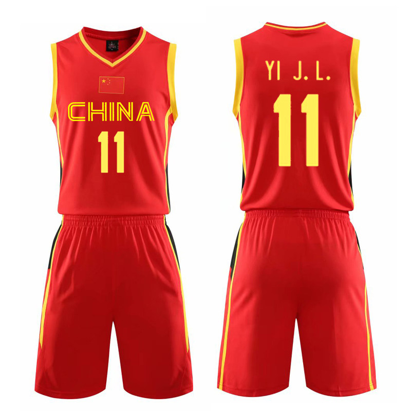 新款19中国队篮球服套装定制背心