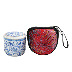 便携户外旅行茶具一壶一杯陶瓷快客杯露营一人饮随身收纳精致套装