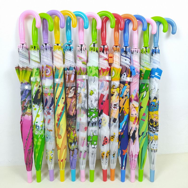 创意清新儿童雨伞卡通学生晴雨伞骨8厂家长柄便携自动批发伞安全