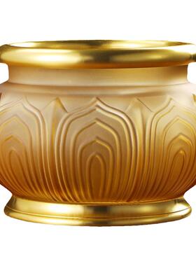 家用仿琉璃浮雕莲花香炉烧香供佛