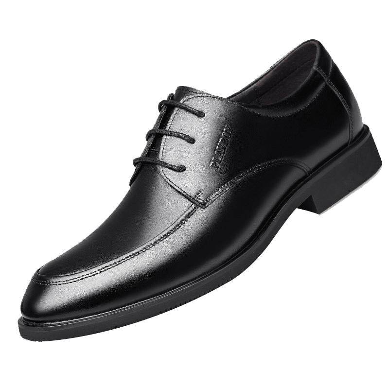 花花公子皮鞋男真皮大码商务