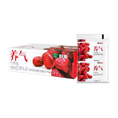 科迪纯牛奶红枣牛奶200g*16袋