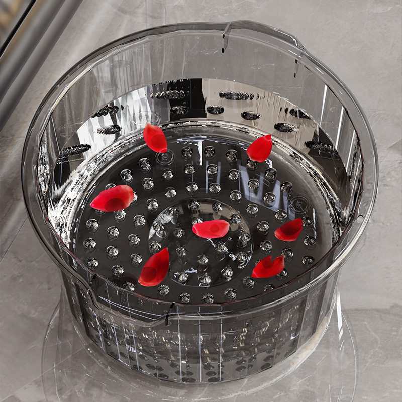 泡脚桶带脚底按摩高PET透明足家用桶塑料高深浴盆脚号盆大泡洗脚