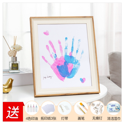 diy相框情人节礼物手足印泥