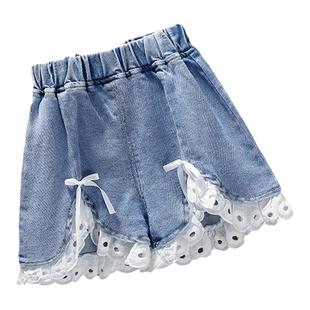 女童牛仔短裤夏季外穿高腰薄款裤子女宝宝热裤百搭洋气小女孩裙裤