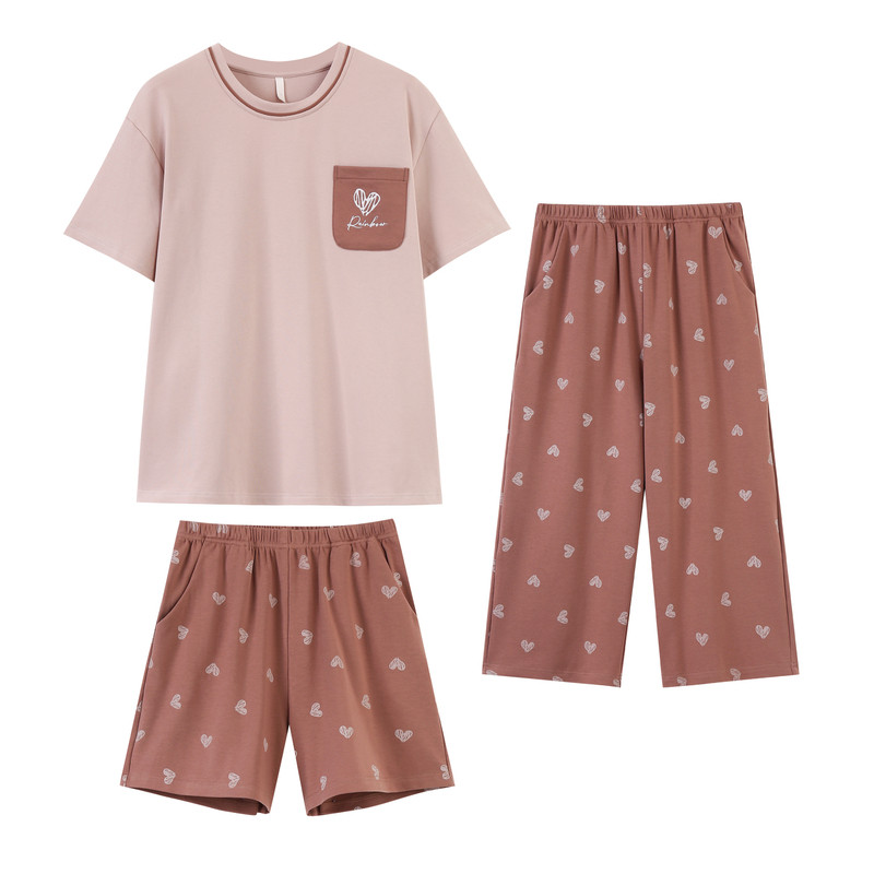 带胸垫睡衣女款26新款夏季纯棉睡衣/家居服套装