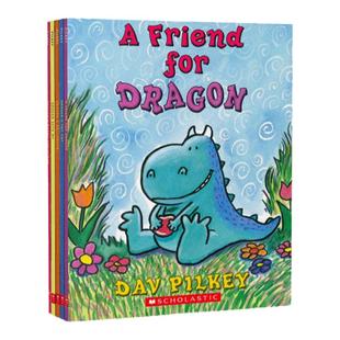胖龙蓝蓝英文原版赠音频 Dragon A Friend For Dragon恐龙传奇5册 学乐橡子系列 Acorn低幼图画故事桥梁书 神探狗狗Dog Man同作者