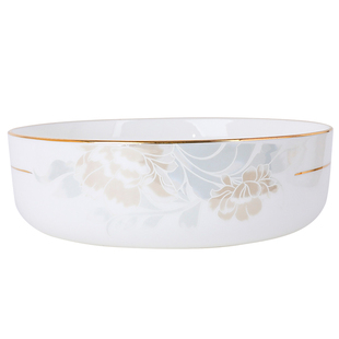 盘子菜盘家用创意骨瓷窝盘欧式金边小菜碗6英寸陶瓷水果碟子ins风