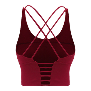 交叉美背瑜伽内衣女背心式吸湿排汗可拆胸垫防震聚拢外穿运动文胸