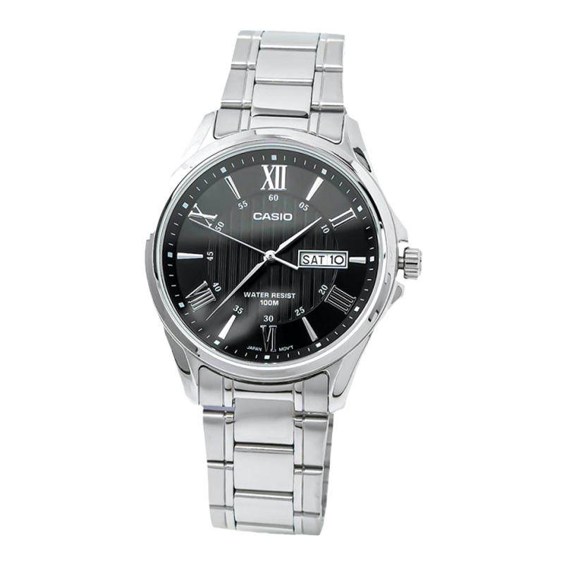 Casio卡西欧手表男简约商务带日期指针防水石英男表MTP-1384L-1A