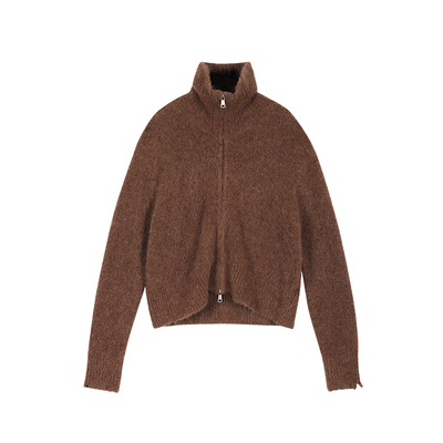 女性日记秋复古色羊驼毛开衫毛衣