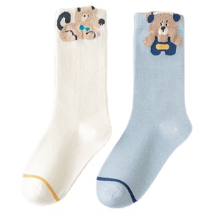 男童袜子春秋季中筒男童长筒袜儿童春秋宝宝卡通男孩中长筒中大童